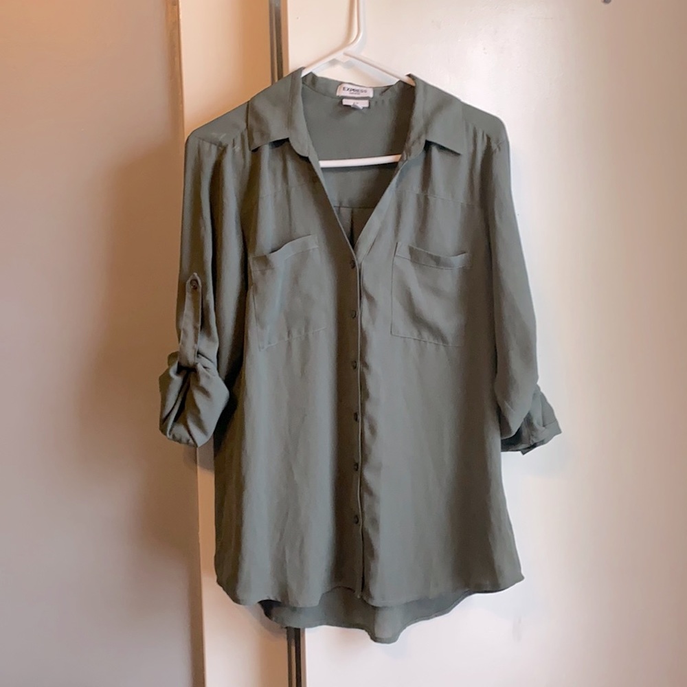 Express Portofino Dark Grey Button-Up